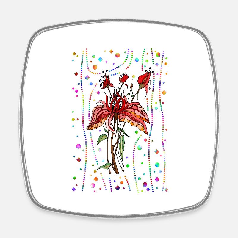 Blumen - Viereckiger Kühlschrankmagnet - Weiß