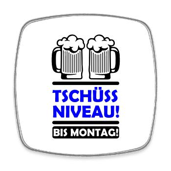 tschüss niveau 2 - Viereckiger Kühlschrankmagnet - Weiß - Vorne