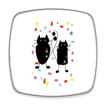 Cats - Square fridge magnet - white - Front