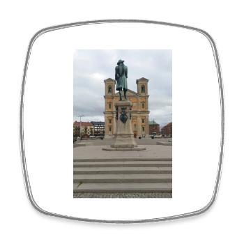 Der König vor der Friedrichskirche - Viereckiger Kühlschrankmagnet - Weiß - Vorne