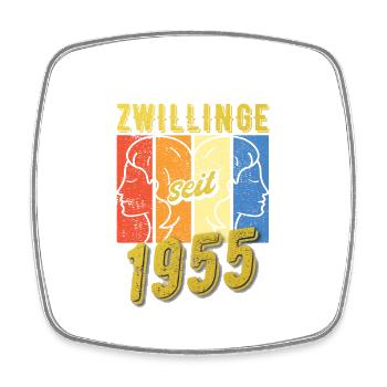 Zwillinge Sternzeichen 1955 Geschenk - Viereckiger Kühlschrankmagnet - Weiß - Vorne