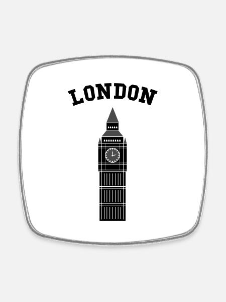 Londres Big Ben - Magnet carré - blanc