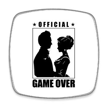 Wedding Couple Game Over Bridal Couple Jga - Square fridge magnet - white - Front