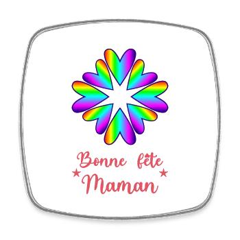 BONNE FÊTE MAMAN. MAMAN. FÊTE DES MÈRES. JE T'AIME - Magnet carré - blanc - Devant