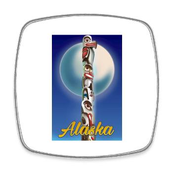 Alaska Totem Pole Reiseposter - Viereckiger Kühlschrankmagnet - Weiß - Vorne