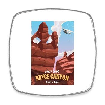Bryce Canyon Utah Reiseplakat - Viereckiger Kühlschrankmagnet - Weiß - Vorne
