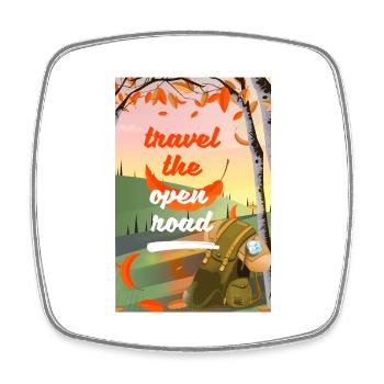 Travel The Open Road - Square fridge magnet - white - Front