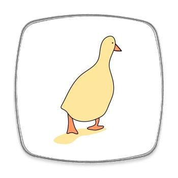 Entenvogel 3 - Viereckiger Kühlschrankmagnet - Weiß - Vorne