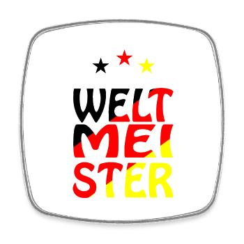 Fußball Soccer - Viereckiger Kühlschrankmagnet - Weiß - Vorne