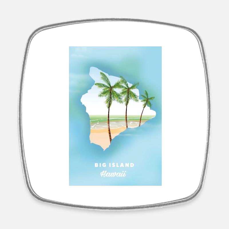Big Island Hawaii - Square fridge magnet - white