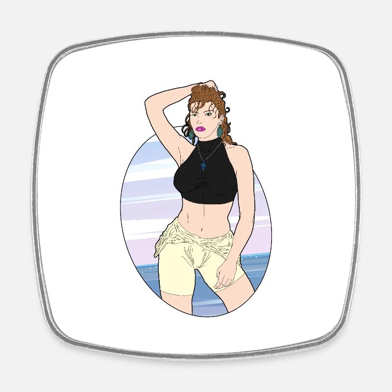 Summer days - Square fridge magnet - white