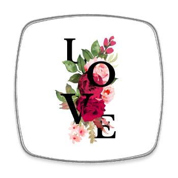 Love flowers - Square fridge magnet - white - Front