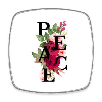 Peace flowers - Magnet carré - blanc - Devant