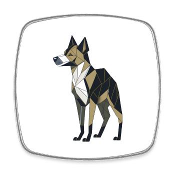 Geometric Dog - Square fridge magnet - white - Front