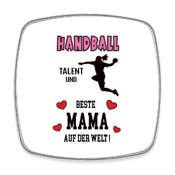 Handball Beste Mama Handballerin Muttertag Mutter - Viereckiger Kühlschrankmagnet - Weiß - Vorne