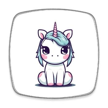 A unicorn - Square fridge magnet - white - Front