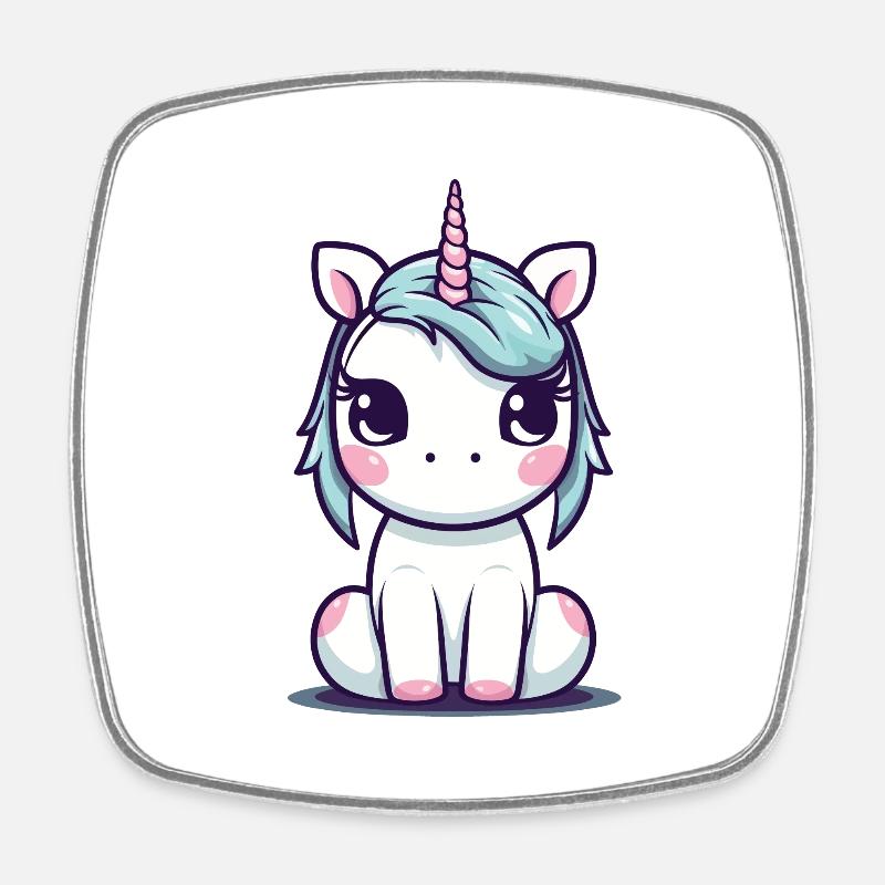 A unicorn - Square fridge magnet - white