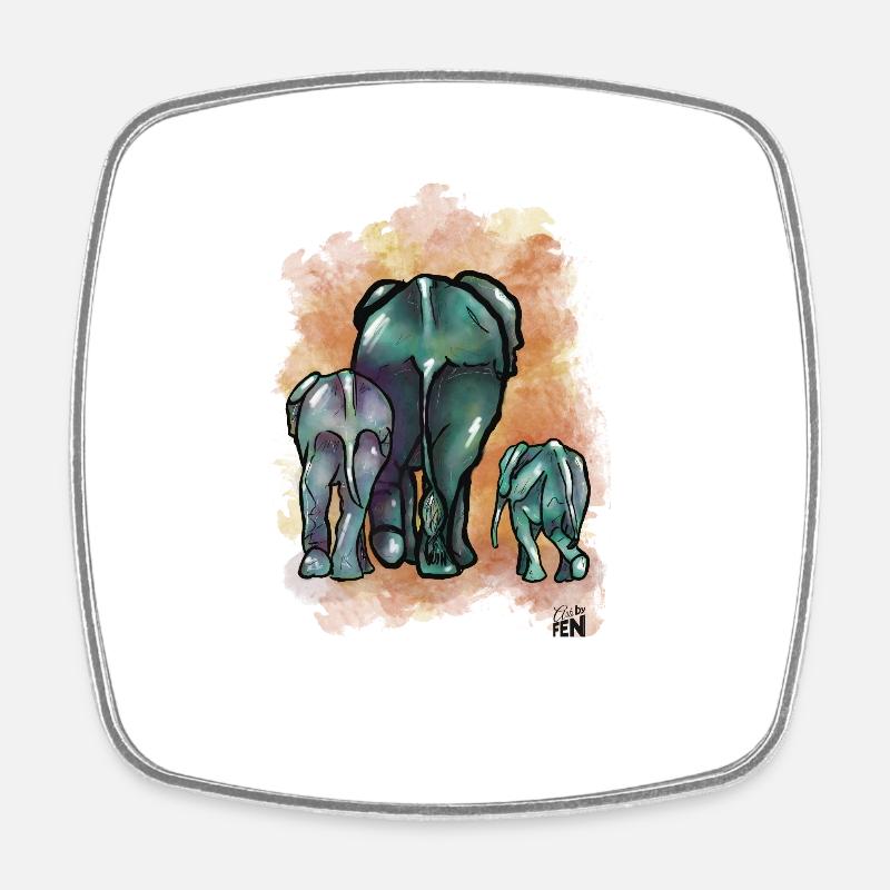 Elephant Generation - Square fridge magnet - white