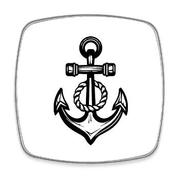 Anchor Boat Ship Nautical - Square fridge magnet - white - Front