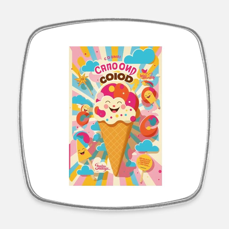 ice cream style - Magnet carré - blanc