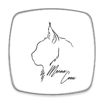 Maine Coon Profil Katzen Katze Wilsigns - Viereckiger Kühlschrankmagnet - Weiß - Vorne
