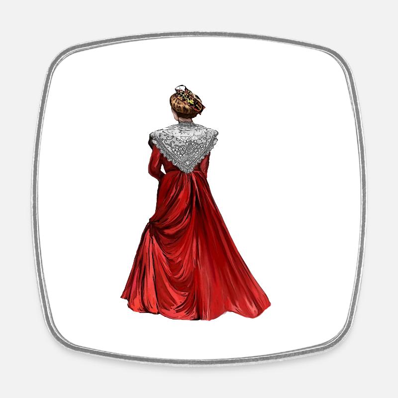 Arlesienne red suit - Square fridge magnet - white