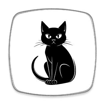 Chat chaton chaton dame - Magnet carré - blanc - Devant