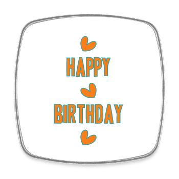 HAPPY BIRTHDAY. JOYEUX ANNIVERSAIRE. ANNIVERSAIRE. - Magnet carré - blanc - Devant