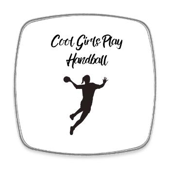 Cool Girls Play Handball - Viereckiger Kühlschrankmagnet - Weiß - Vorne