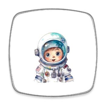 Dessin à l’aquarelle d’astronaute - Magnet carré - blanc - Devant