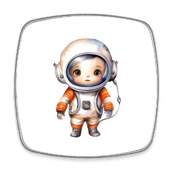 Dessin à l’aquarelle d’astronaute - Magnet carré - blanc - Devant