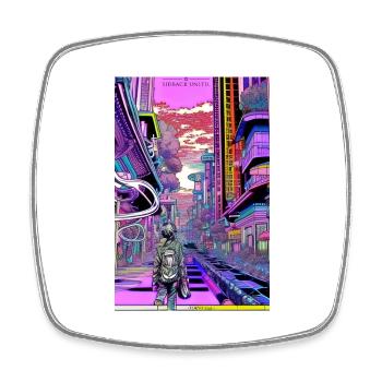 sidback unltd - Neo Tokyo 2245 - Viereckiger Kühlschrankmagnet - Weiß - Vorne