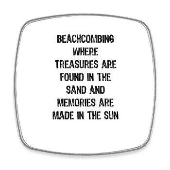 Beachcombing Where Treasures are Found in the Sand - Square fridge magnet - white - Front