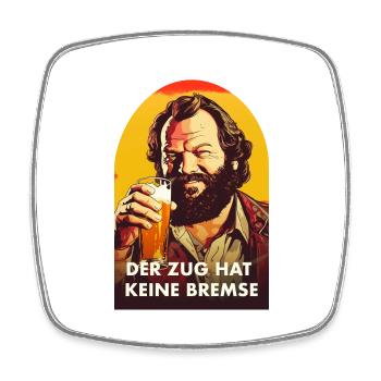 Der Zug hat keine Bremse - Pop Art Style - Viereckiger Kühlschrankmagnet - Weiß - Vorne