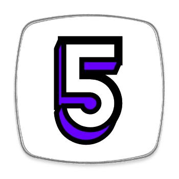 5. 5 JAHRE. 5-JÄHRIGES JUBILÄUM. GEBURTSTAG 5 JAHRE. 5 - Viereckiger Kühlschrankmagnet - Weiß - Vorne
