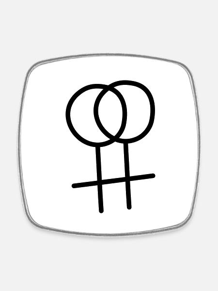 lesbian 1 - Viereckiger Kühlschrankmagnet - Weiß