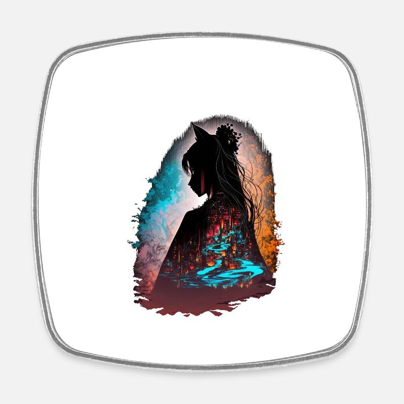 The Shadow of Tokyo | Shadows Unleashed - Square fridge magnet - white