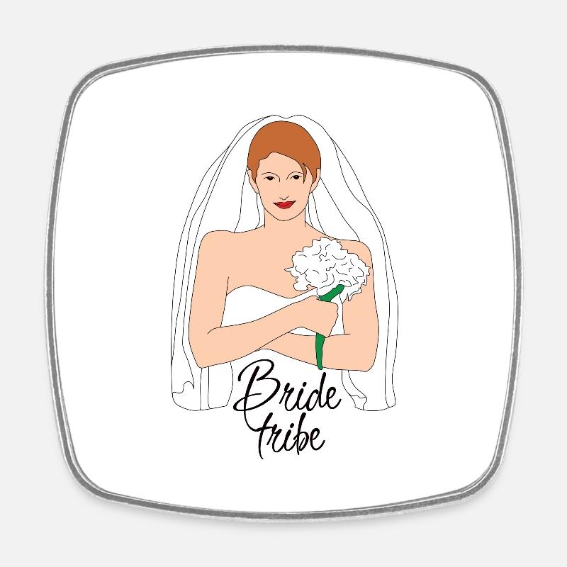 Bride Tribe Brown 2 - Square fridge magnet - white