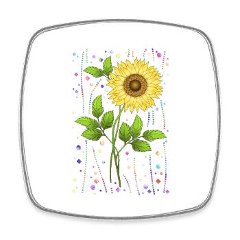 Blume - Viereckiger Kühlschrankmagnet - Weiß - Vorne