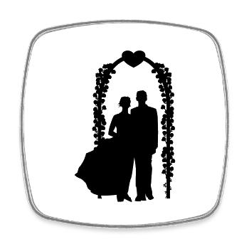 Wedding couple - Square fridge magnet - white - Front