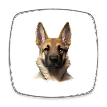 Propriétaire de chiot berger allemand - Magnet carré - blanc - Devant