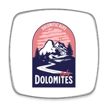 Dolomites Italy Mountain Sunset - Square fridge magnet - white - Front