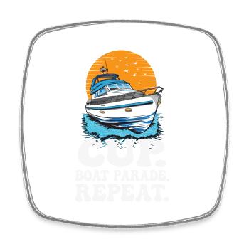 Bateau à moteur Drinking Party Cup Boat Parade - Magnet carré - blanc - Devant