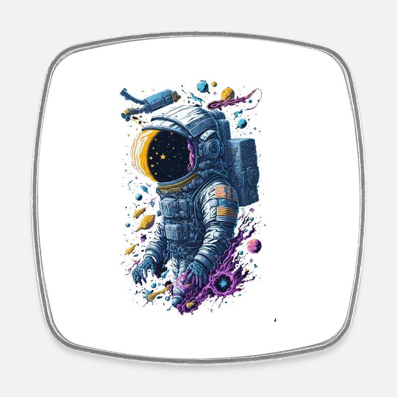 Astronaut - Square fridge magnet - white
