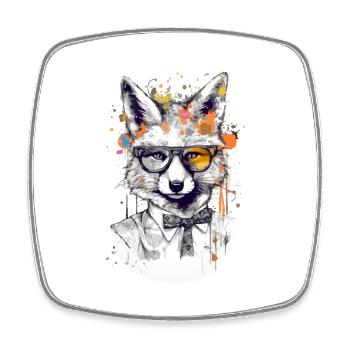 Der Fuchs - Viereckiger Kühlschrankmagnet - Weiß - Vorne