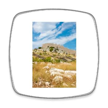 Le mur d’Oštrica (Bedem Grebastica) Croatie - Magnet carré - blanc - Devant