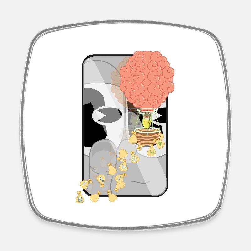 RISING UP - Square fridge magnet - white