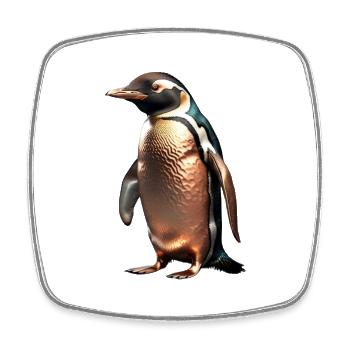 Le Pingouin de Bronze - Magnet carré - blanc - Devant