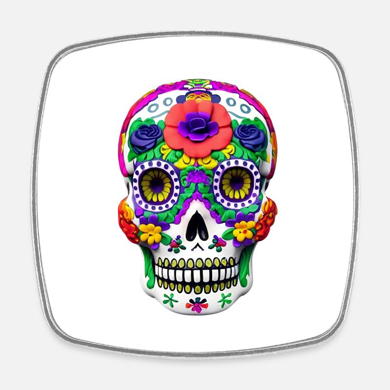 Dia de los Muertos - Square fridge magnet - white