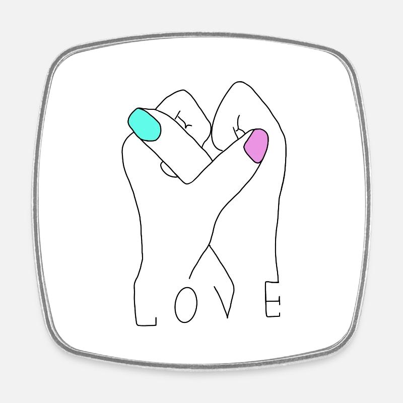 Friendship - Square fridge magnet - white